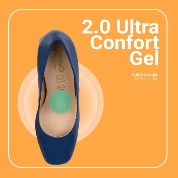 MiMaO ShopOnline Femme – Chaussures à Talon Bas Et Bout Carré BLEU MARINE 8