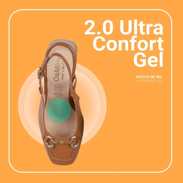 MiMaO ShopOnline MIA À BRIDE ARRIÈRE – Slingback à Talon Large CAMEL 8