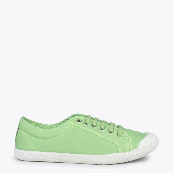 MiMaO ShopOnline BAOBAB – Tennis à Lacets En Toile De Coton De IO&GO VERT 1