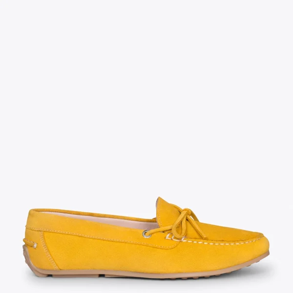 MiMaO ShopOnline BOUCLE – Mocassins Pour Femme à Semelle Amovible JAUNE 1