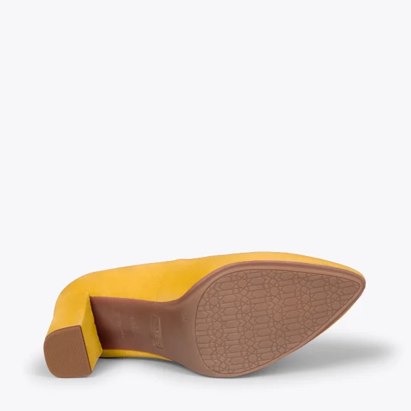 MiMaO ShopOnline URBAN – Chaussures à Talon Haut En Daim JAUNE 6
