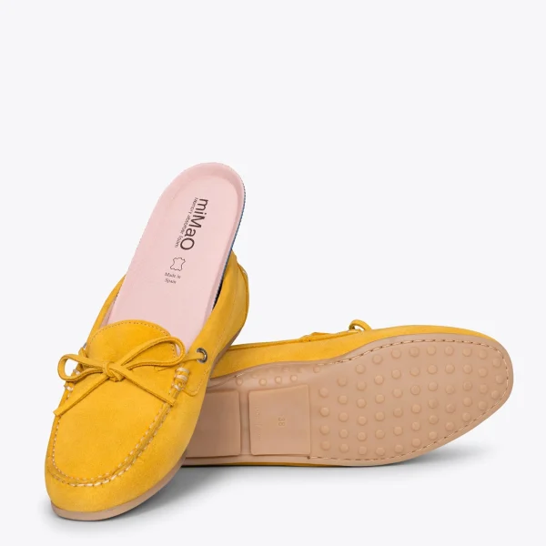 MiMaO ShopOnline BOUCLE – Mocassins Pour Femme à Semelle Amovible JAUNE 6