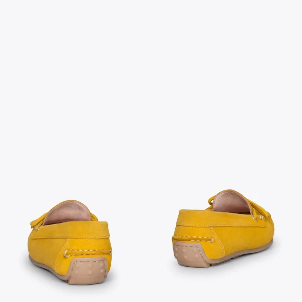 MiMaO ShopOnline BOUCLE – Mocassins Pour Femme à Semelle Amovible JAUNE 4