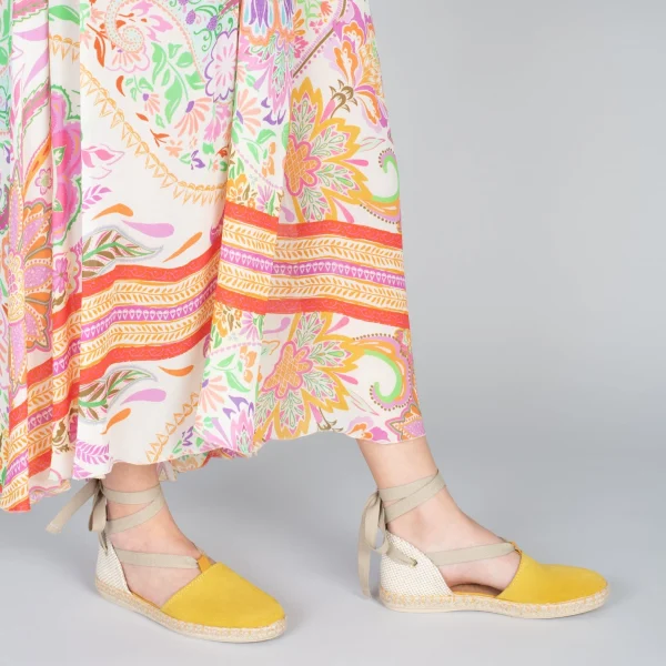 MiMaO ShopOnline ALGARVE – Espadrilles Plates Pour Femme JAUNE 7