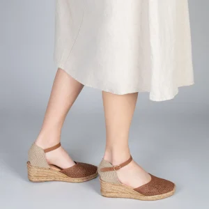 MiMaO ShopOnline MALDIVAS – Espadrilles Compensées En Cuir Nappa MARRON 19