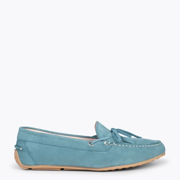 MiMaO ShopOnline BOUCLE – Mocassins Pour Femme à Semelle Amovible BLEU 1