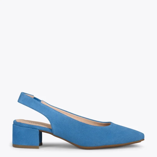 MiMaO ShopOnline URBAN LADY – Escarpins à Talon Moyen à Bride Arrière BLEU 1