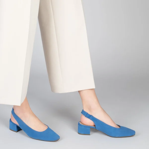MiMaO ShopOnline URBAN LADY – Escarpins à Talon Moyen à Bride Arrière BLEU 7