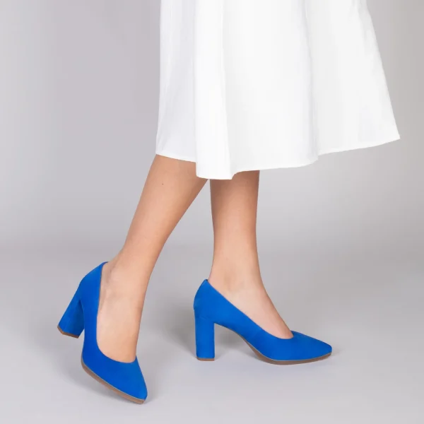 MiMaO ShopOnline URBAN – Chaussures à Talon Haut En Daim BLEU 7