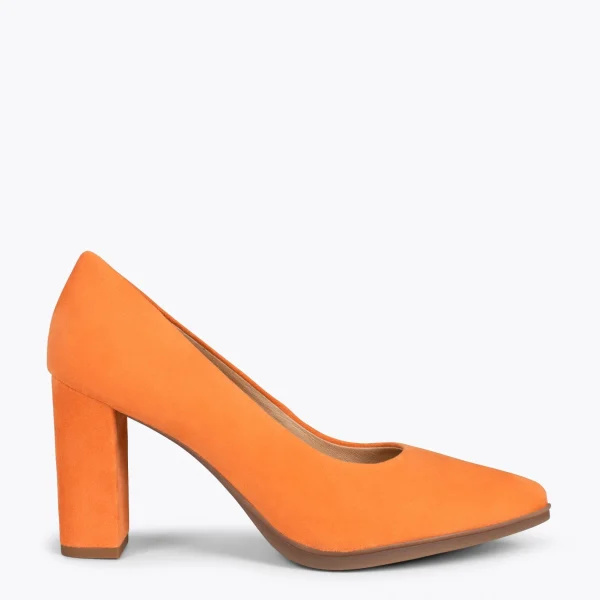 MiMaO ShopOnline URBAN – Chaussures à Talon Haut En Daim ORANGE 1