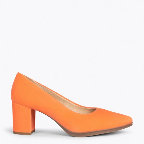 MiMaO ShopOnline URBAN S – Chaussures à Talon Moyen En Daim ORANGE 1