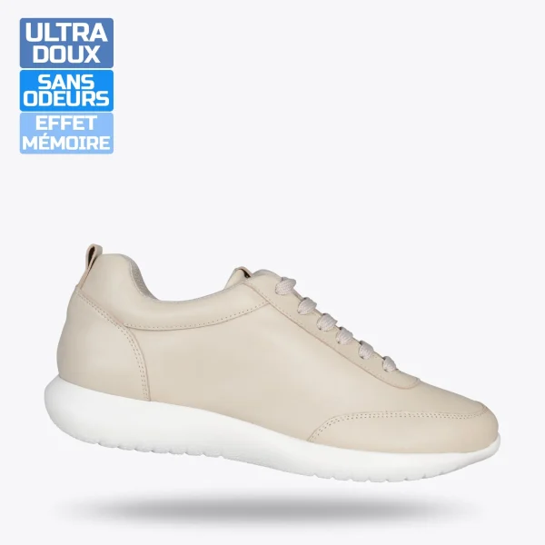 MiMaO ShopOnline MIAMI – Baskets En Cuir Nappa à Lacets BEIGE 1