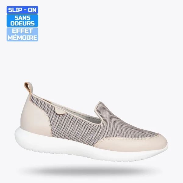 MiMaO ShopOnline SLIPPER SPORT – Baskets à Enfiler En Maille BEIGE 1
