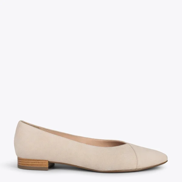 MiMaO ShopOnline MARIE – Chaussures à Talon Bas Et Bout Fin BEIGE 1