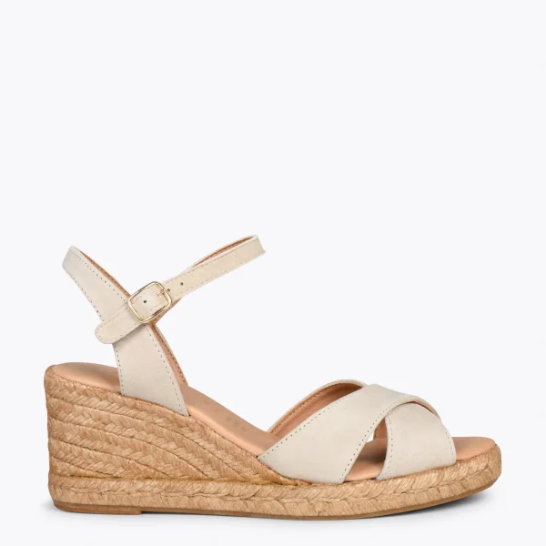 MiMaO ShopOnline CALPE – Espadrilles Artisanales à Lanières Et Boucle BEIGE 1