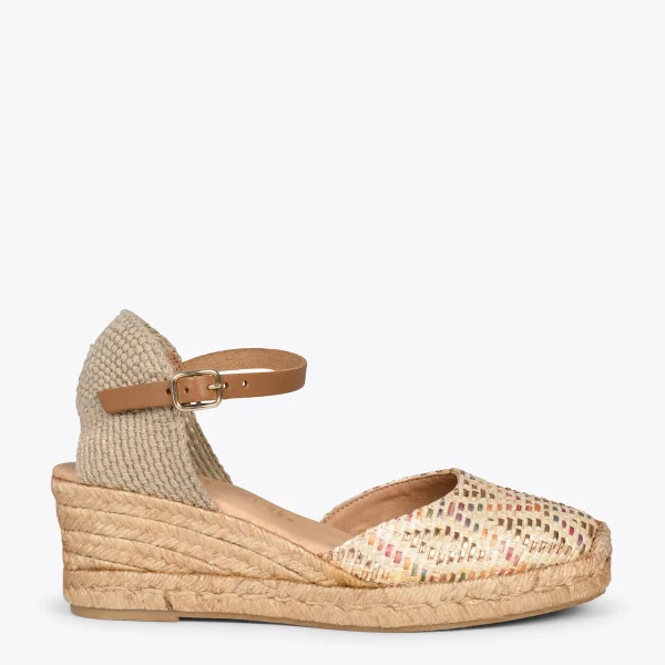 MiMaO ShopOnline JAVEA – Espadrilles Compensées En Raphia BEIGE 1