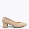 MiMaO ShopOnline URBAN ROND – Chaussures à Talon Bas En Daim BEIGE 23