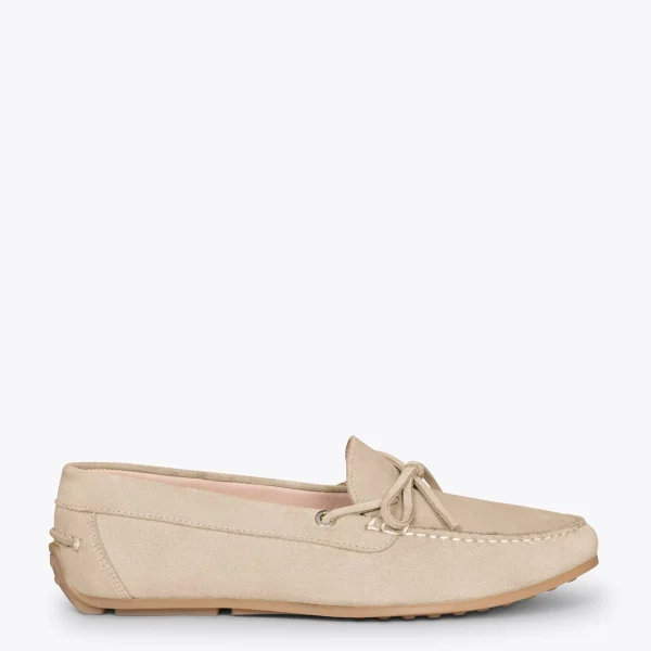 MiMaO ShopOnline BOUCLE – Mocassins Pour Femme à Semelle Amovible BEIGE 1