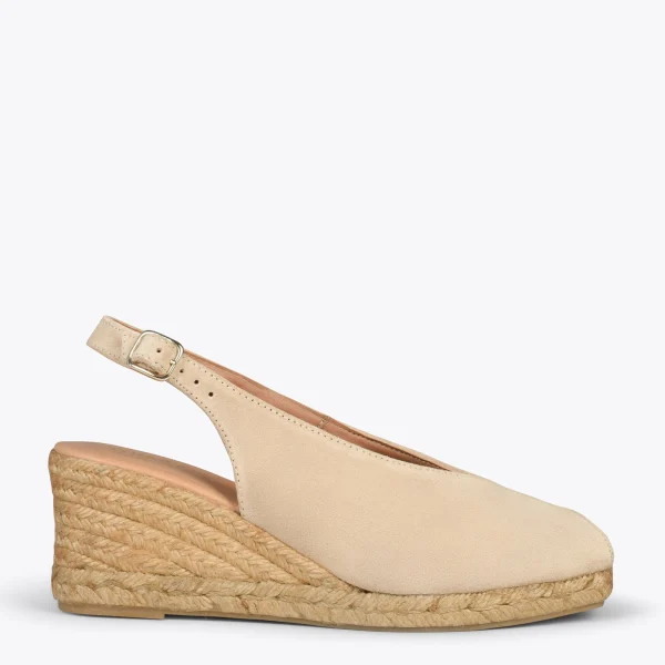 MiMaO ShopOnline MOJACAR – Espadrilles Compensées à Bride Arrière BEIGE 1