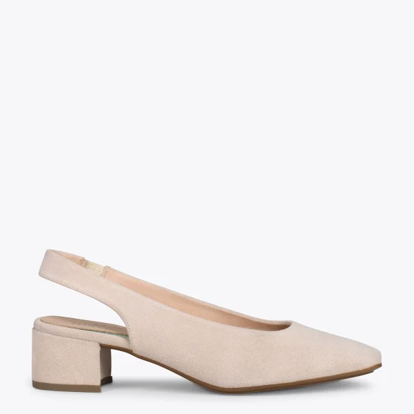 MiMaO ShopOnline URBAN LADY – Escarpins à Talon Moyen à Bride Arrière BEIGE 1