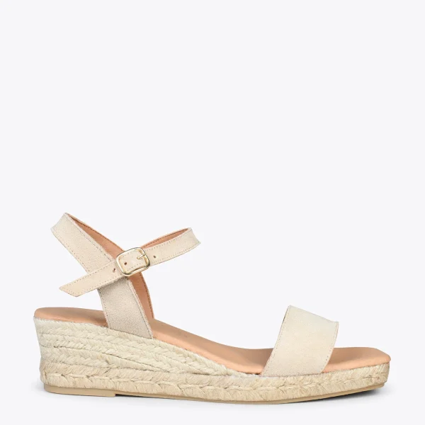 MiMaO ShopOnline JEREZ – Sandales Compensées En Jute Et Cuir BEIGE 1