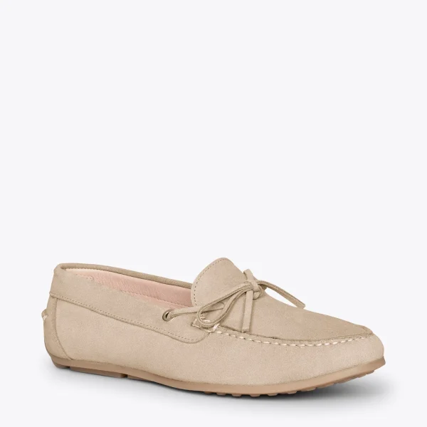 MiMaO ShopOnline BOUCLE – Mocassins Pour Femme à Semelle Amovible BEIGE 5