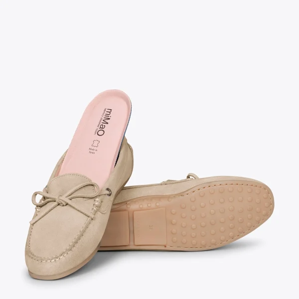 MiMaO ShopOnline BOUCLE – Mocassins Pour Femme à Semelle Amovible BEIGE 6