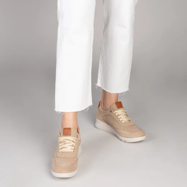 MiMaO ShopOnline BLUCHER SPORTIF – Baskets Compensées Pour Femme BEIGE 7