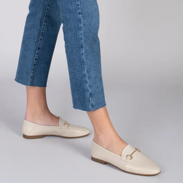 MiMaO ShopOnline STYLE – Mocassins En Cuir Avec Détail Métallique BEIGE 7