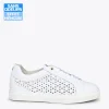 MiMaO ShopOnline BREATHE – Baskets En Cuir Nappa Ajouré BLANC 23