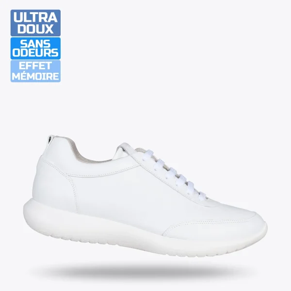MiMaO ShopOnline MIAMI – Baskets En Cuir Nappa à Lacets BLANC 1