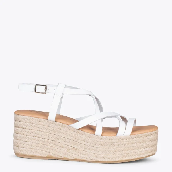 MiMaO ShopOnline ALAJAR – Sandales Compensées En Jute BLANC 1