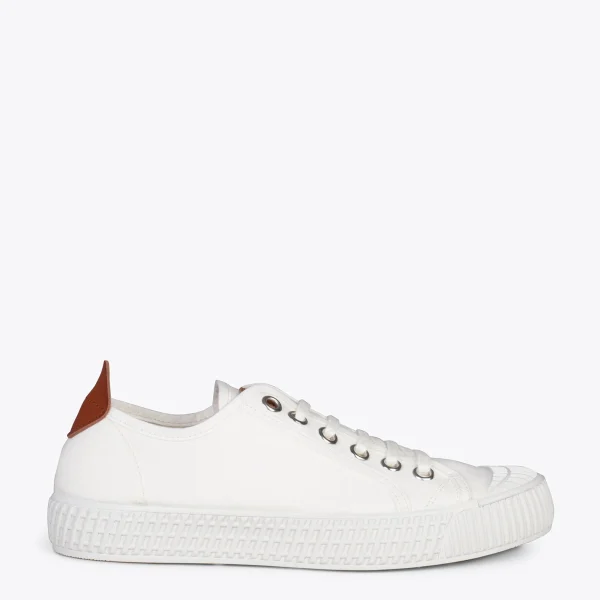 MiMaO ShopOnline BAMBA – Baskets Casual En Toile Pour Femme BLANC 1