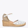 MiMaO ShopOnline MALDIVAS – Espadrilles Compensées En Cuir Nappa BLANC 22