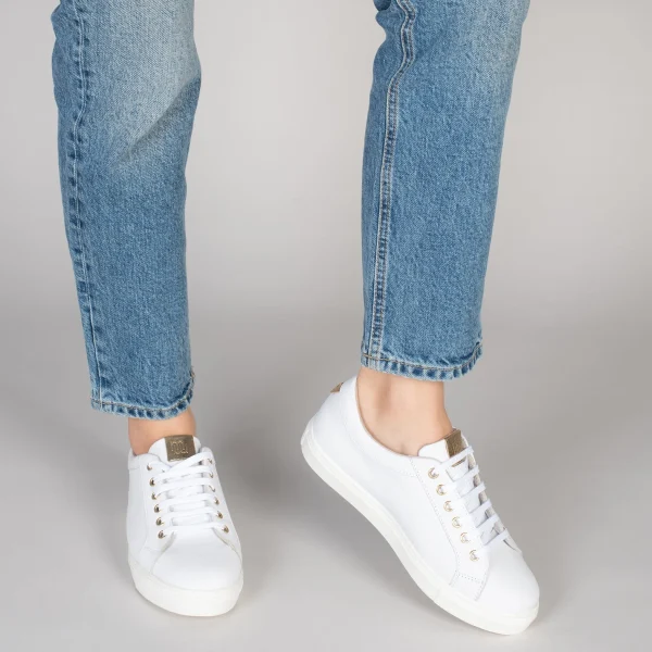 MiMaO ShopOnline SNEAKER – Baskets Casual Pour Femme BLANC-DORÉ 7