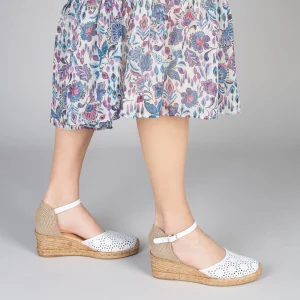 MiMaO ShopOnline MALDIVAS – Espadrilles Compensées En Cuir Nappa BLANC 19