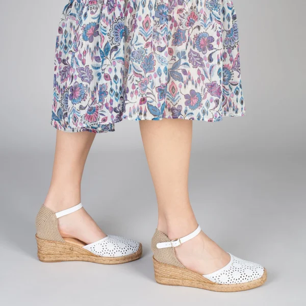 MiMaO ShopOnline MALDIVAS – Espadrilles Compensées En Cuir Nappa BLANC 7