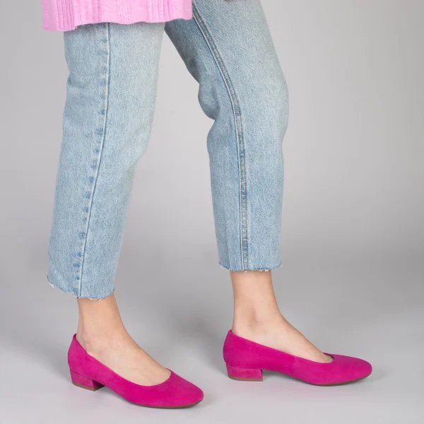 MiMaO ShopOnline URBAN XS – Chaussures à Talon Bas En Cuir Daim FUCHSIA 7