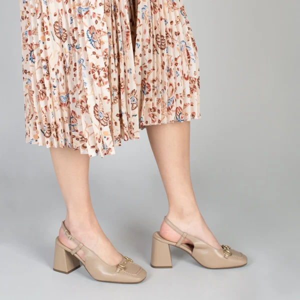 MiMaO ShopOnline MIA À BRIDE ARRIÈRE – Slingback à Talon Large TAUPE 7