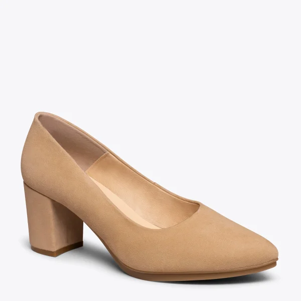 MiMaO ShopOnline URBAN S – Chaussures à Talon Moyen En Daim CAMEL 5