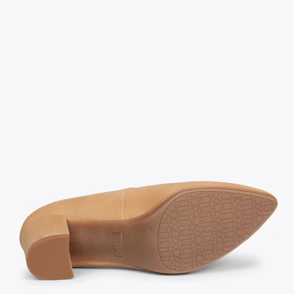 MiMaO ShopOnline URBAN S – Chaussures à Talon Moyen En Daim CAMEL 6