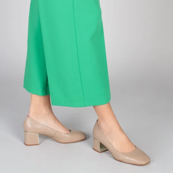 MiMaO ShopOnline Femme – Chaussures à Talon Bas Et Bout Carré CAMEL 7