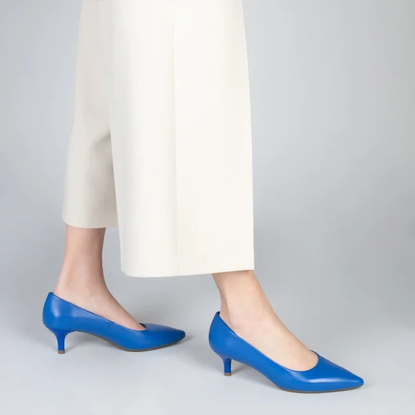 MiMaO ShopOnline URBAN KITTEN – Chaussures à Talon Kitten En Cuir Nappa BLEU 7
