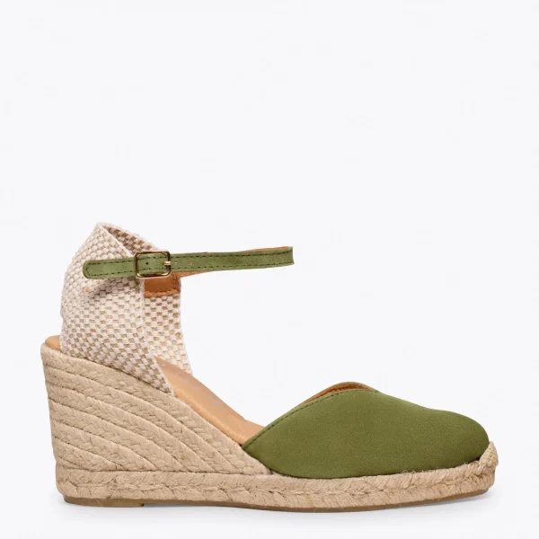 MiMaO ShopOnline NERJA – Espadrilles à Talon Haut KAKI 1