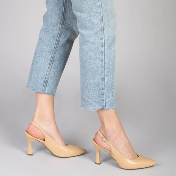 MiMaO ShopOnline GLAM À BRIDE ARRIÈRE – Chaussures à Talon En Cuir Nappa SABLE 7