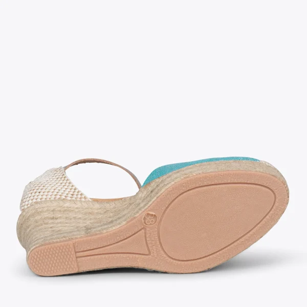MiMaO ShopOnline CONIL – Espadrilles à Talon Haut En Lin BLEU 6