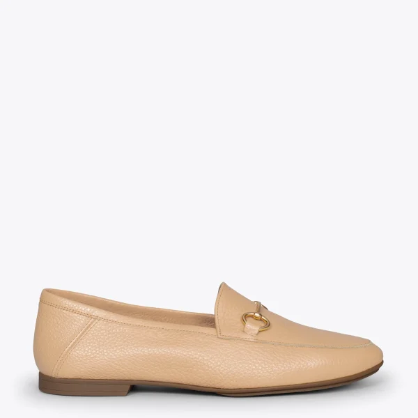 MiMaO ShopOnline STYLE – Mocassins En Cuir Avec Détail Métallique CAMEL 1