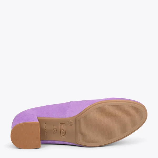 MiMaO ShopOnline URBAN ROND – Chaussures à Talon Bas En Daim MAUVE 6