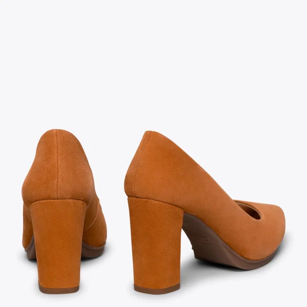MiMaO ShopOnline URBAN – Chaussures à Talon Haut En Daim CAMEL 4
