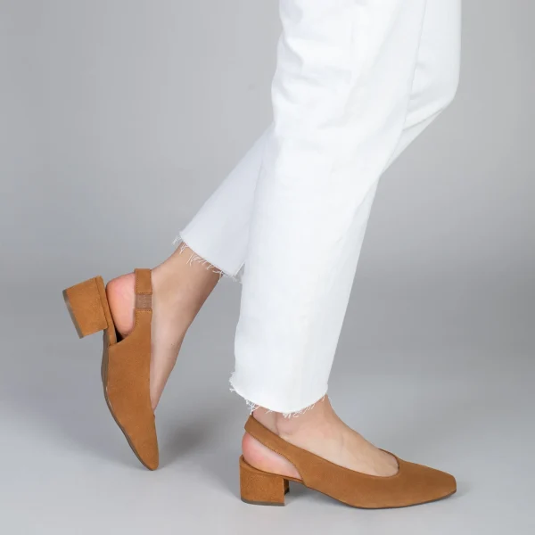 MiMaO ShopOnline URBAN LADY – Escarpins à Talon Moyen à Bride Arrière CAMEL 7